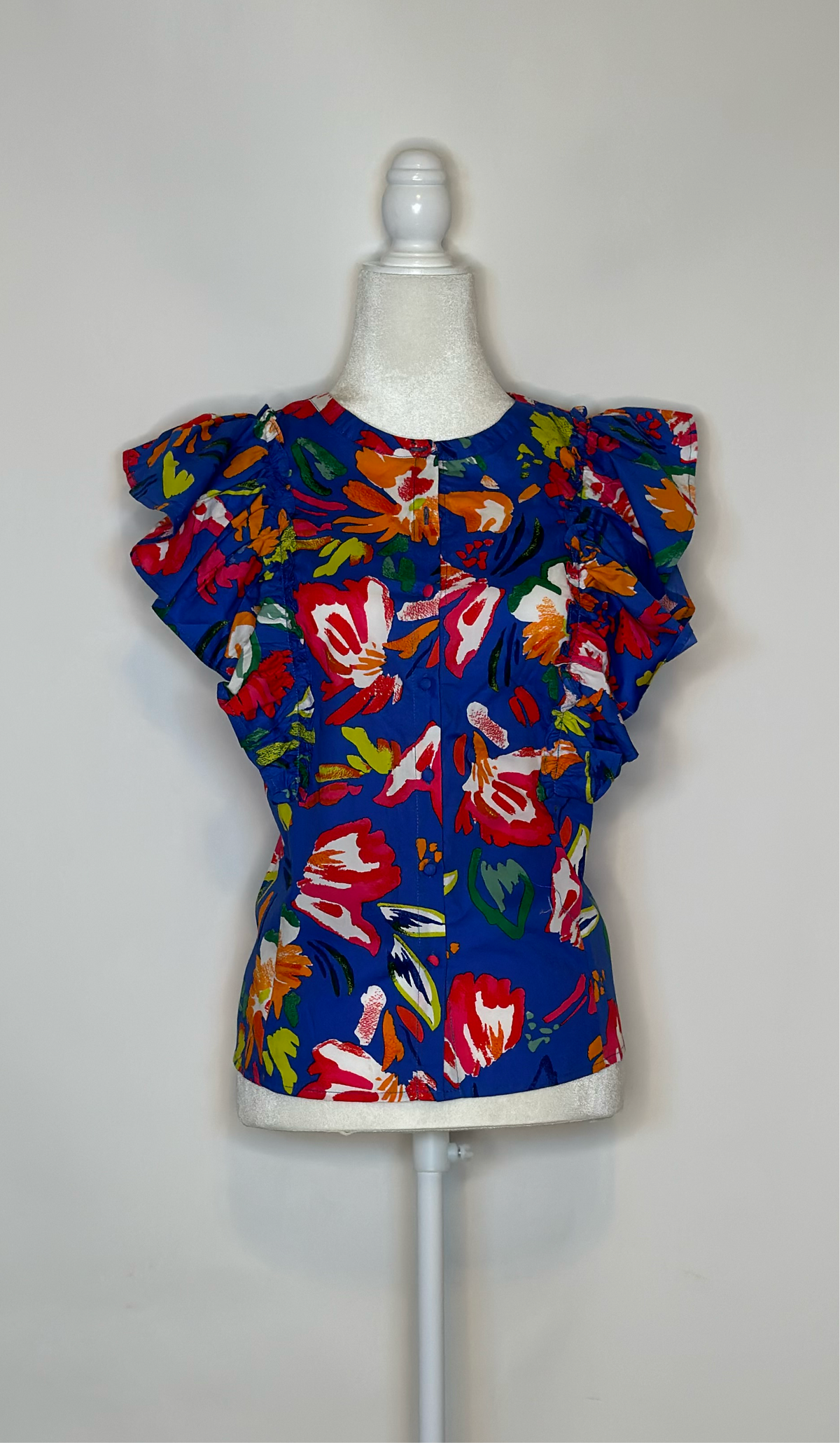 Fiesta Floral Button Front Blouse
