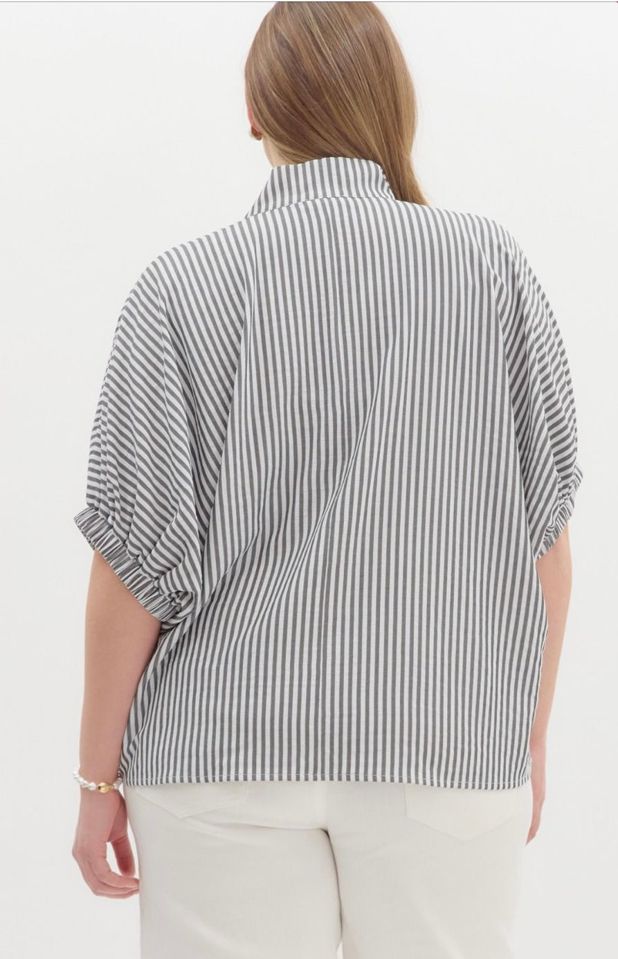 Monochrome Melody Blouse- Curvy
