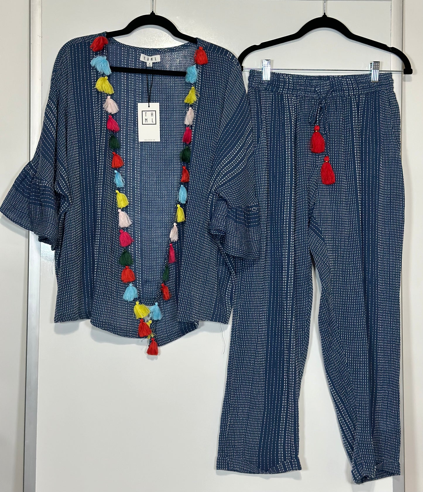 Celestial Cascade Boho Kimono & Pant Set