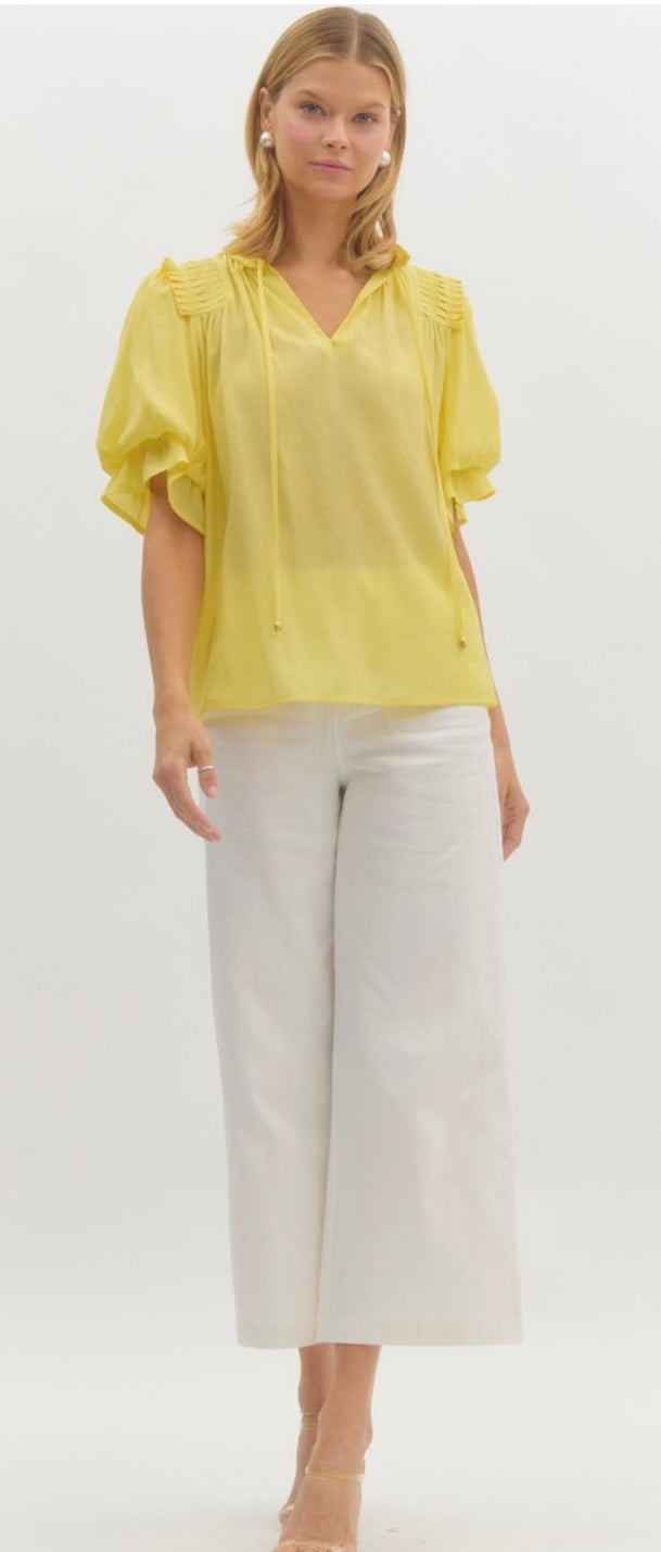 Honey Belle Ruffle Sleeve Pullover Top