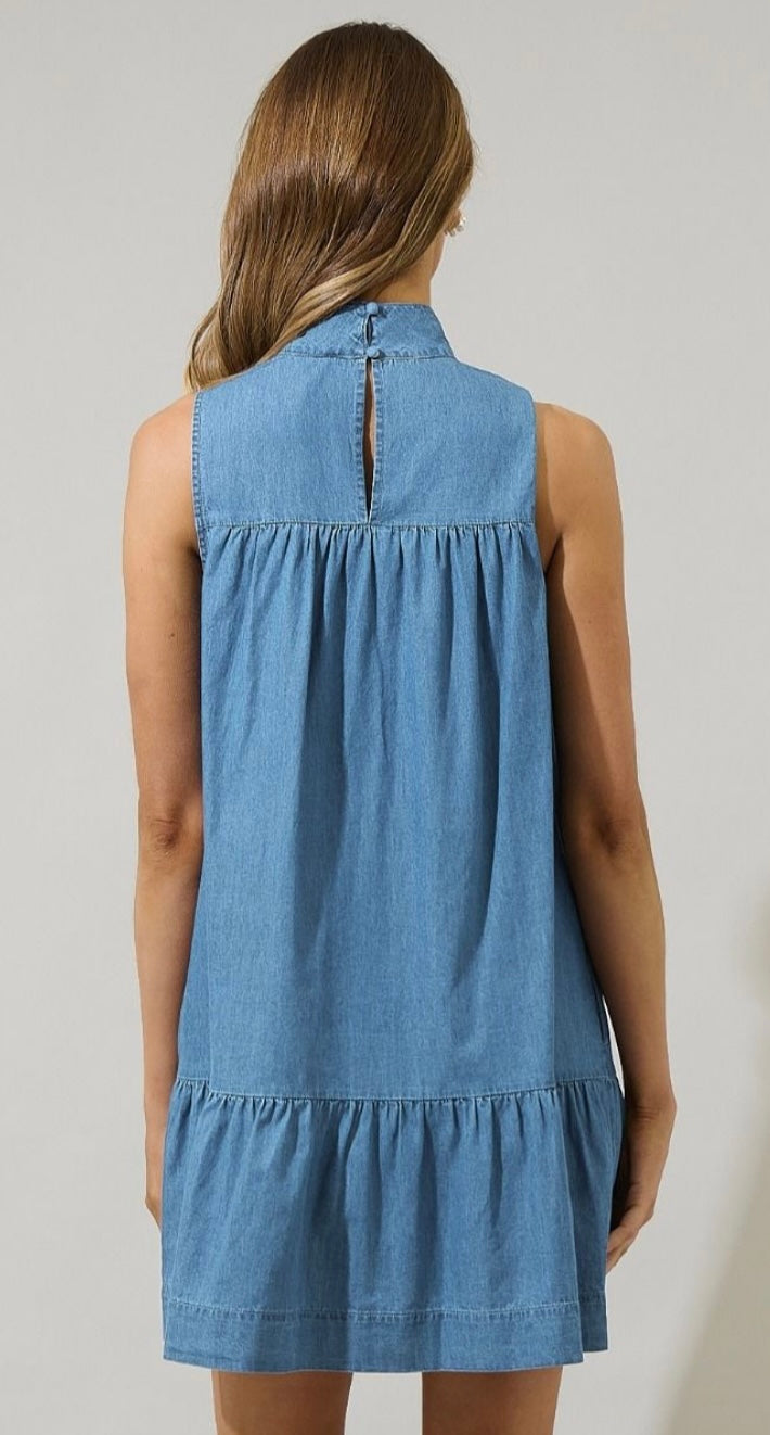 Indigo Charm Bow Dress
