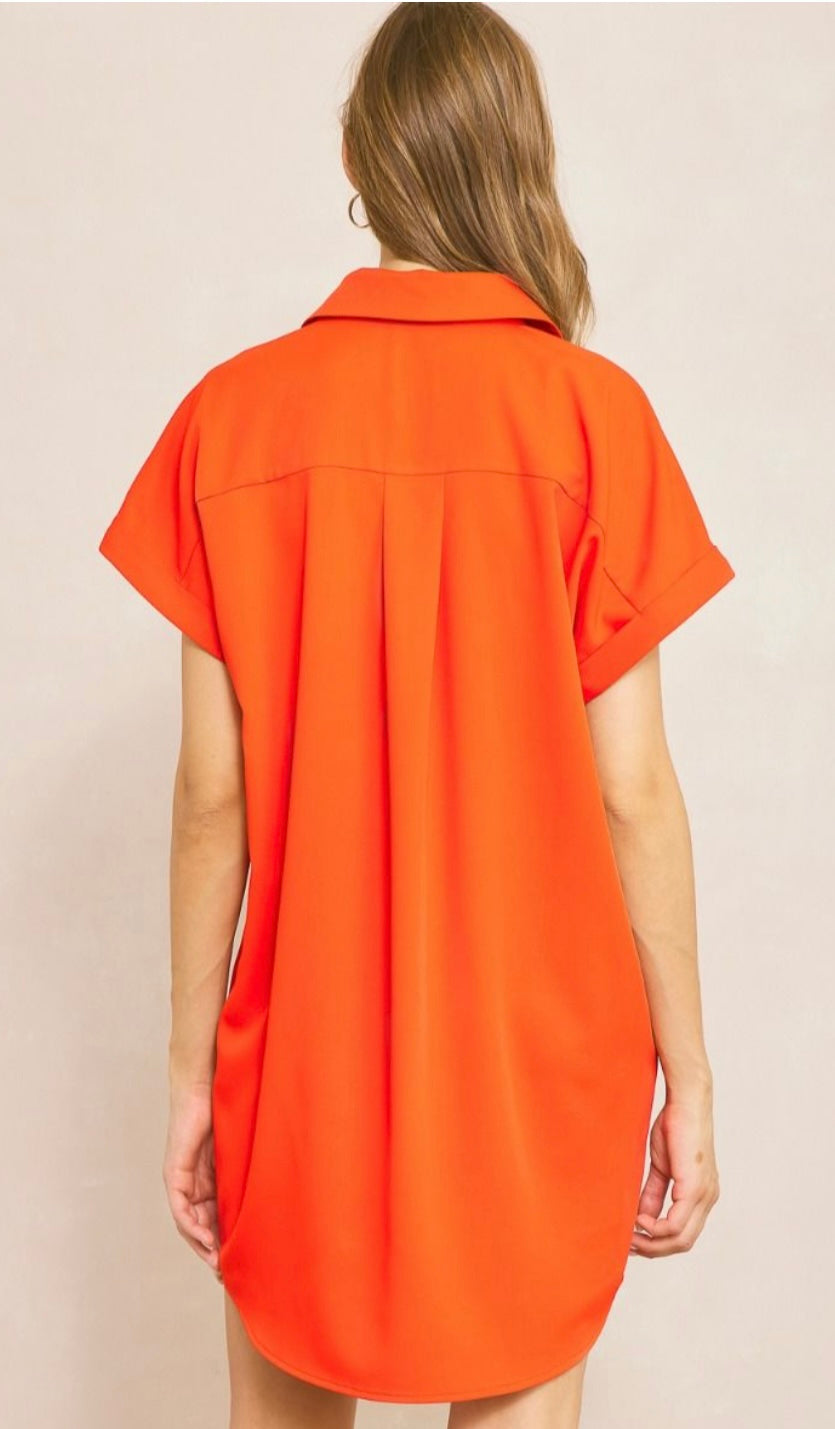 Sunset Stroll Button-Up Mini Dress