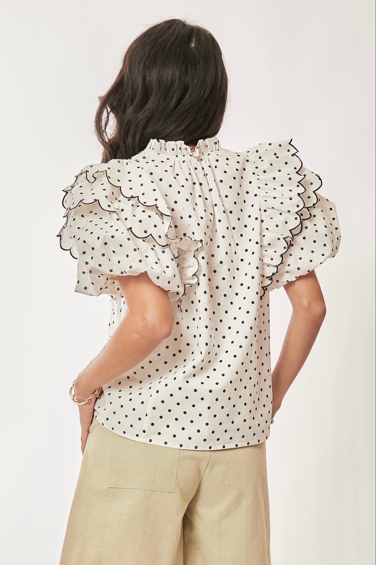 Monroe Ruffle Dot Top