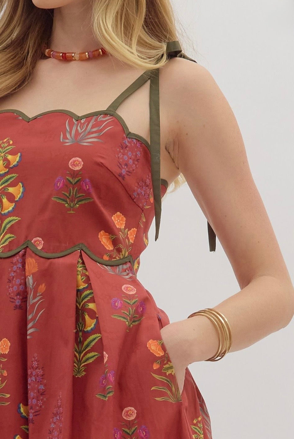 Autumn Bloom Romance Midi Dress