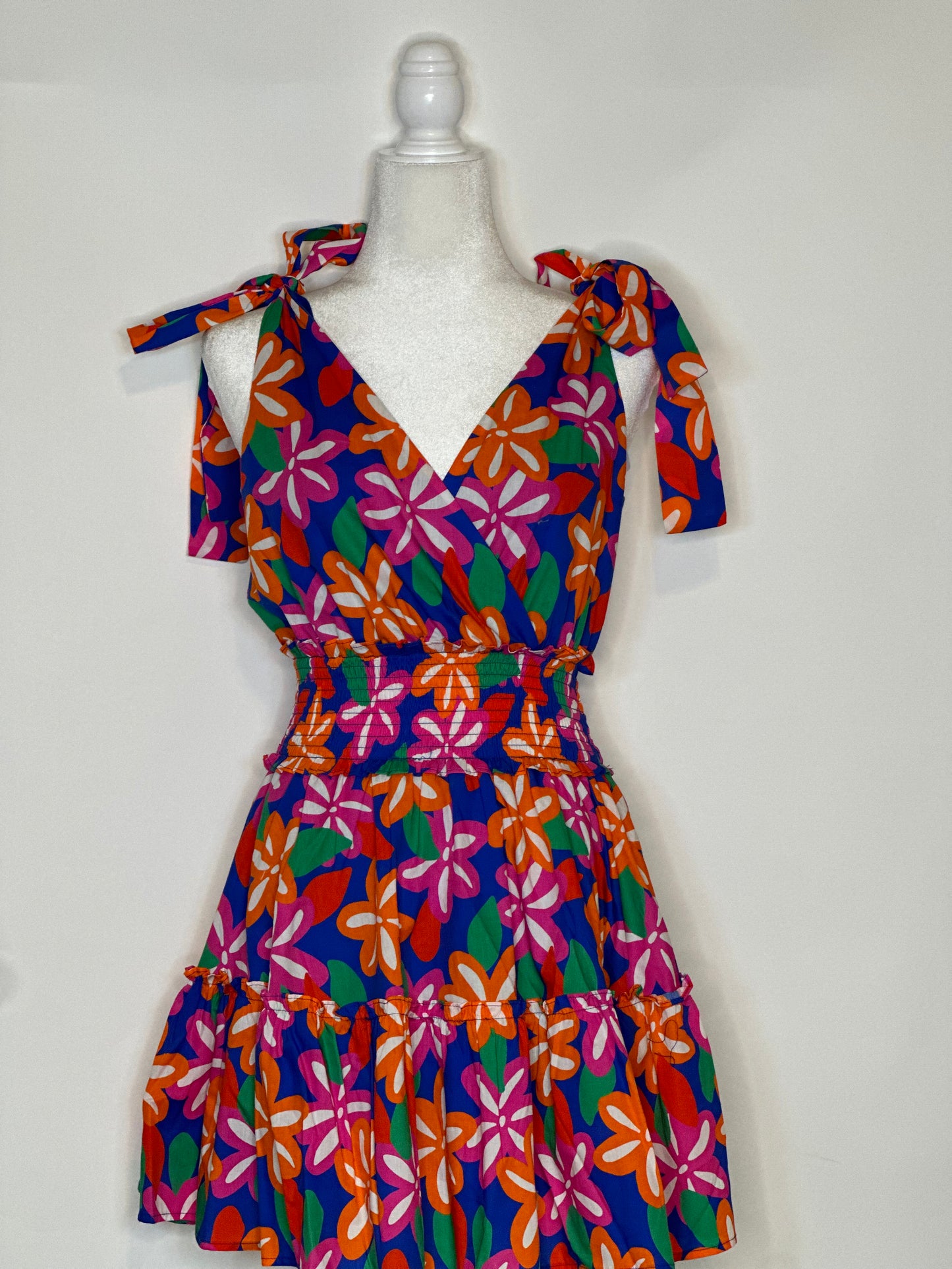 Florer Child Shoulder Tie Mini Dress