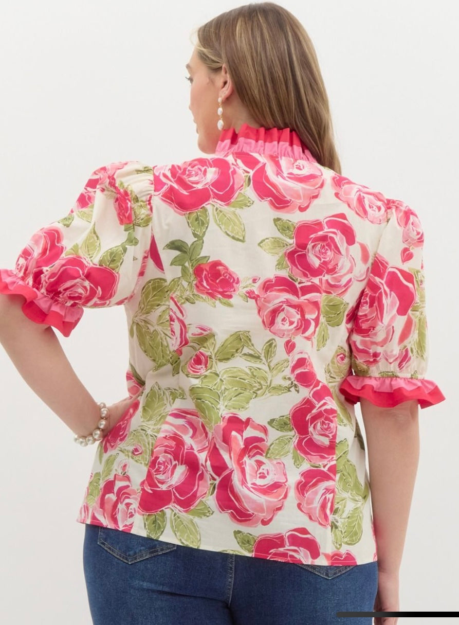 Garden Whimsy Blouse- Curvy
