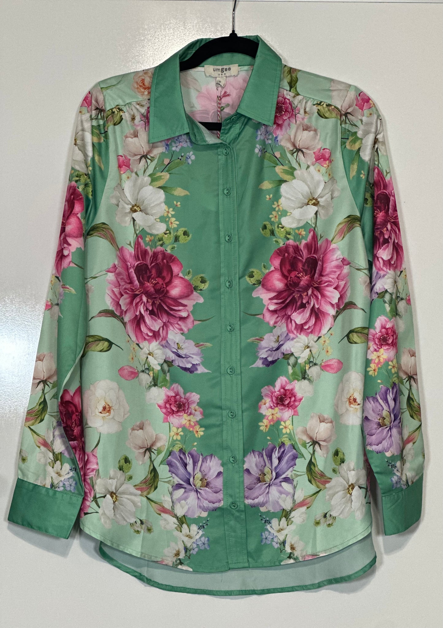 Flower Power Button Down Collared Top