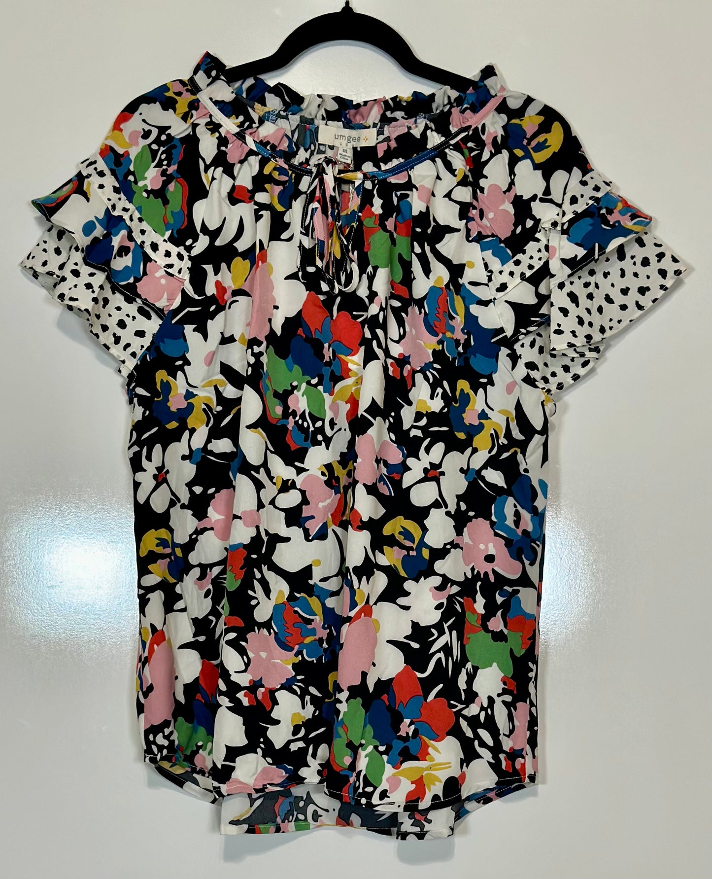 Dalmatian Floral Mix Printed Blouse- Curvy