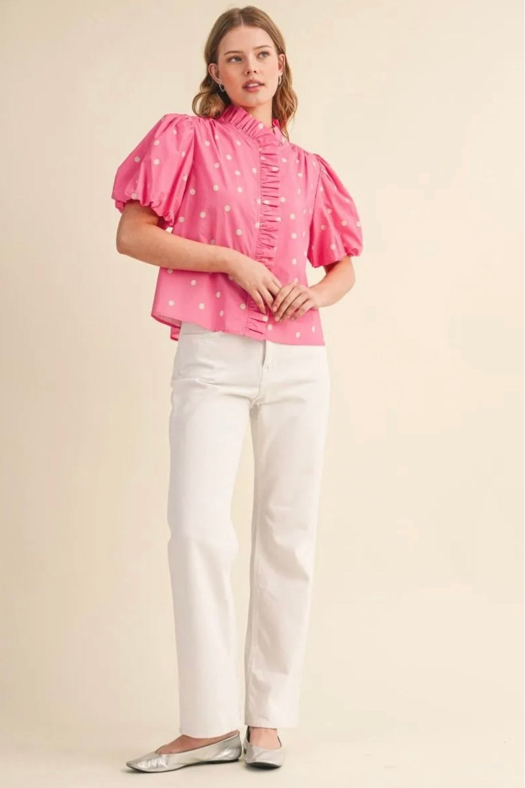 Pink Lemonade Polka Top
