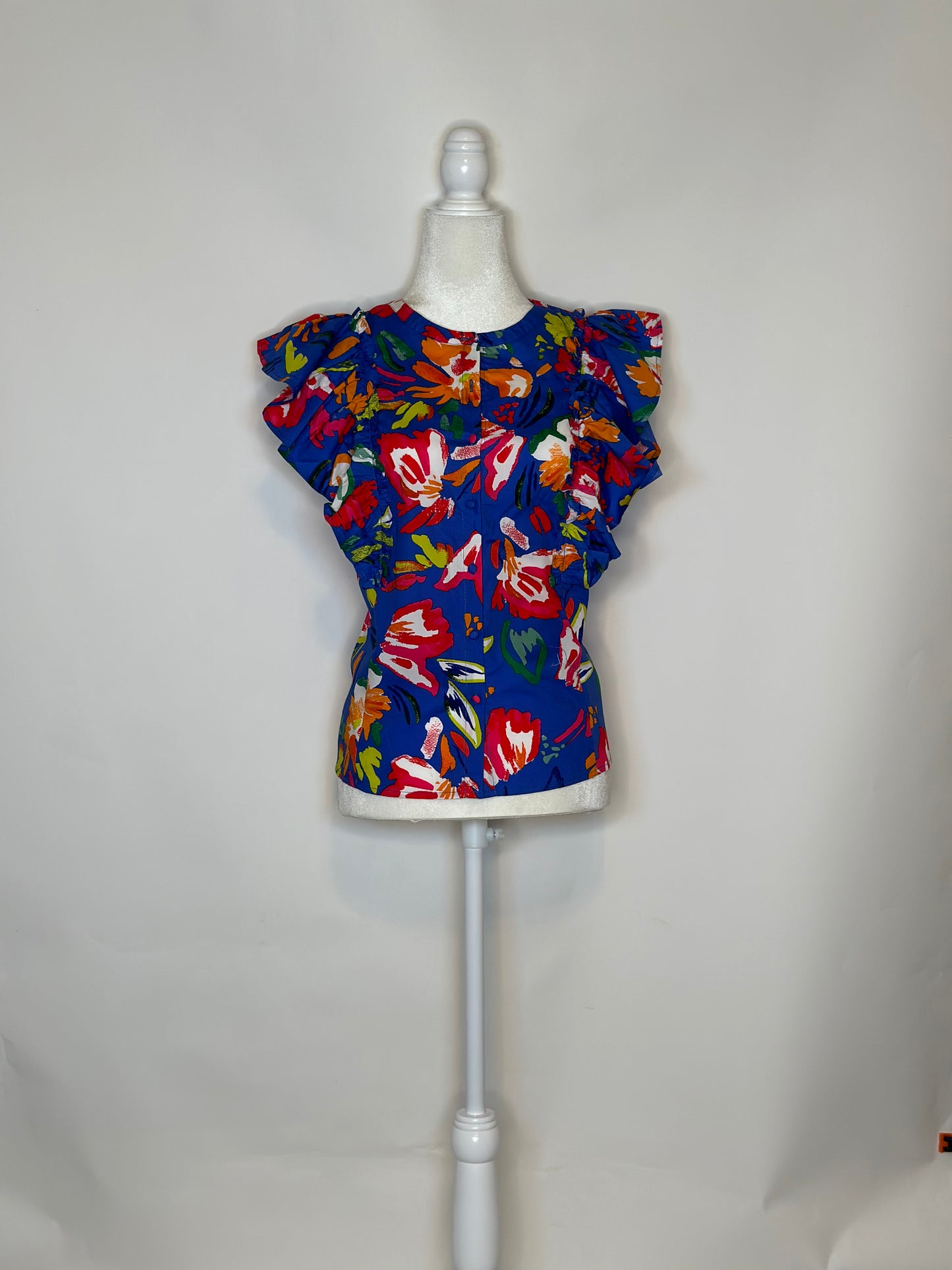 Fiesta Floral Button Front Blouse