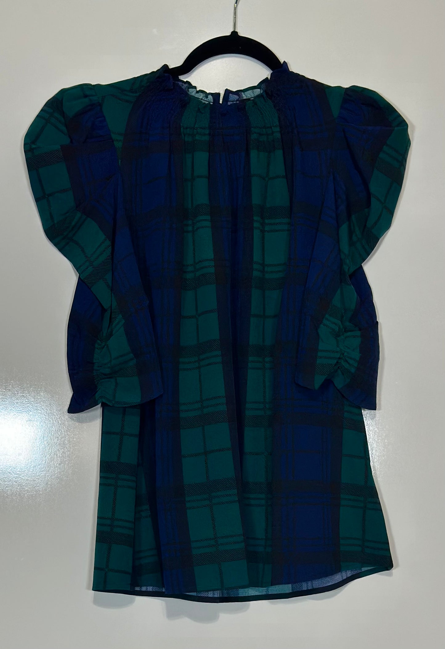 Plaid Drape Sleeve Top