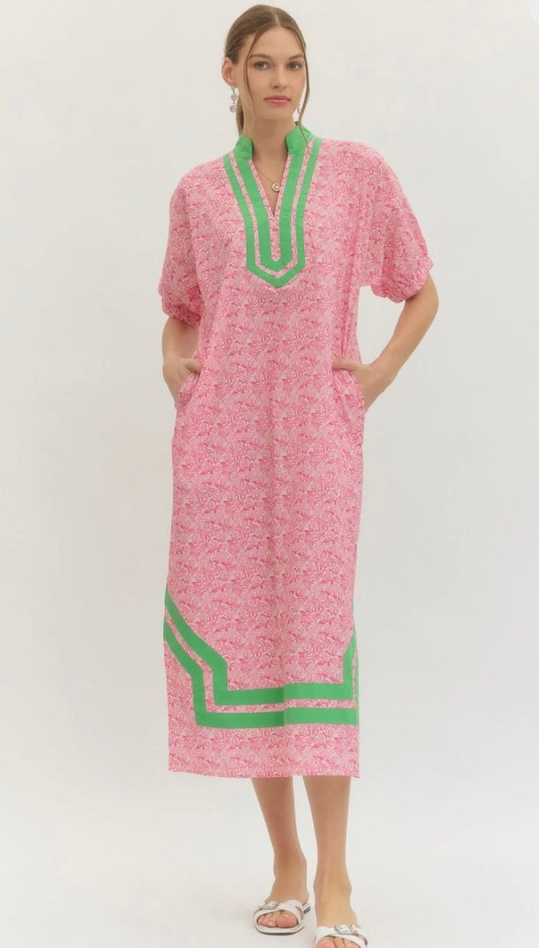 Pink Palms & Pretty Days Midi Dress
