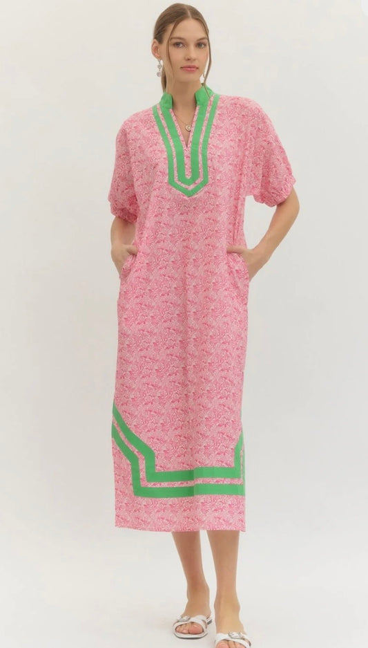 Pink Palms & Pretty Days Midi Dress