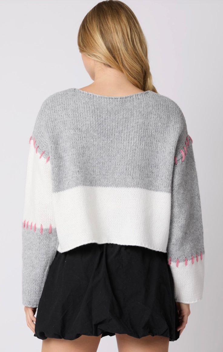 Blush Threads Cropped Sweater