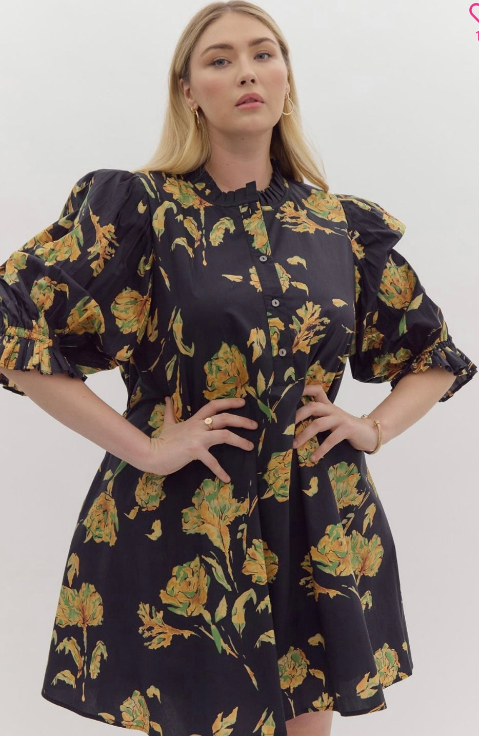 Golden Bloom Daydream Dress- Curvy