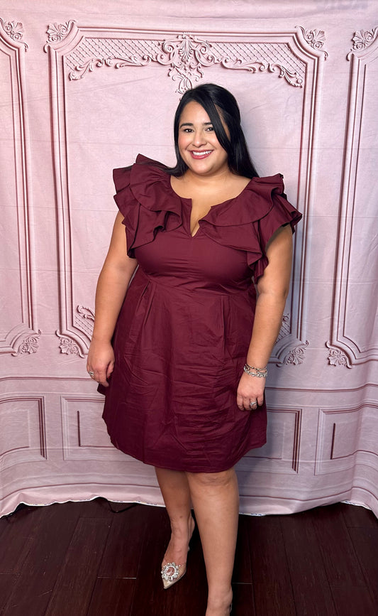 Merlot Mirage Short Dress