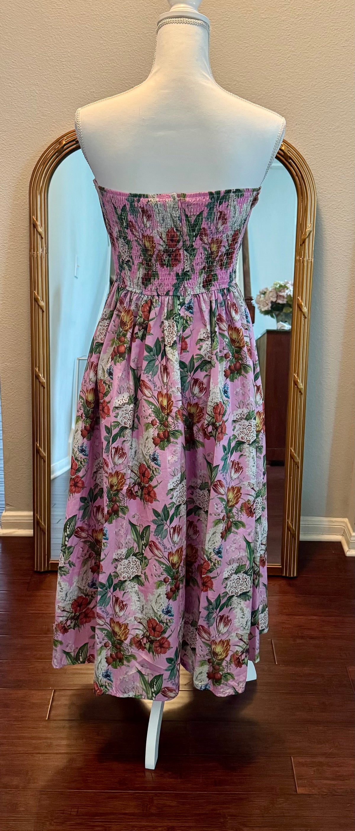 Champagne Garden Soirée Midi Dress