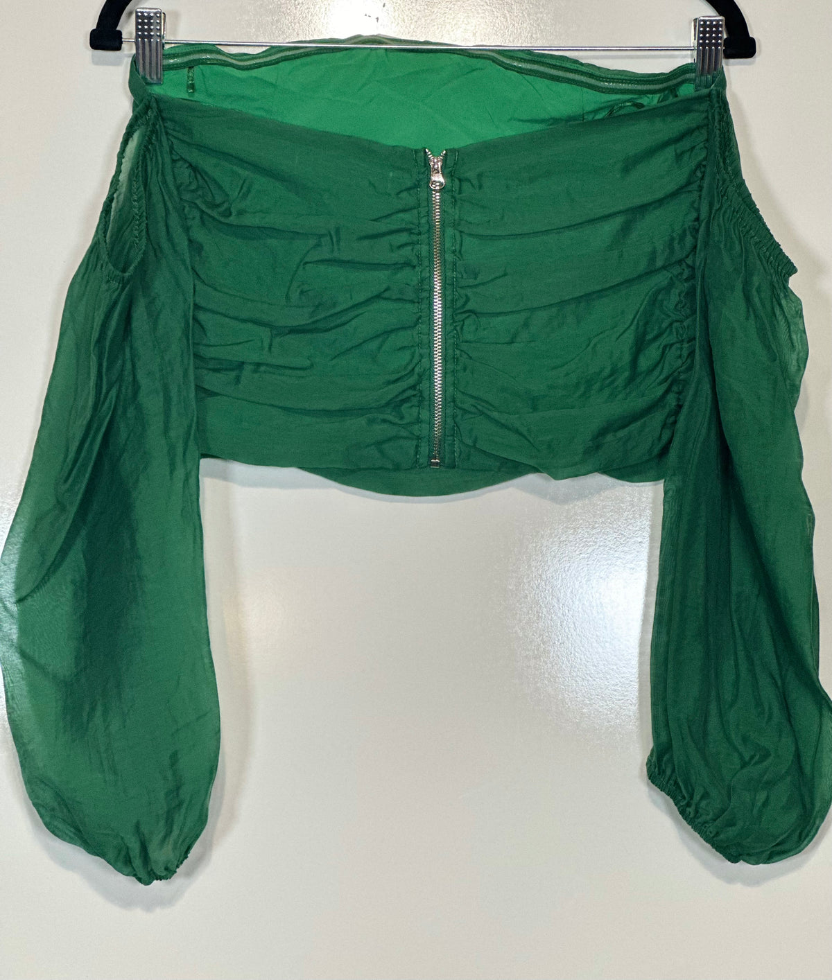 Ruched Off the Shoulder Crop Top