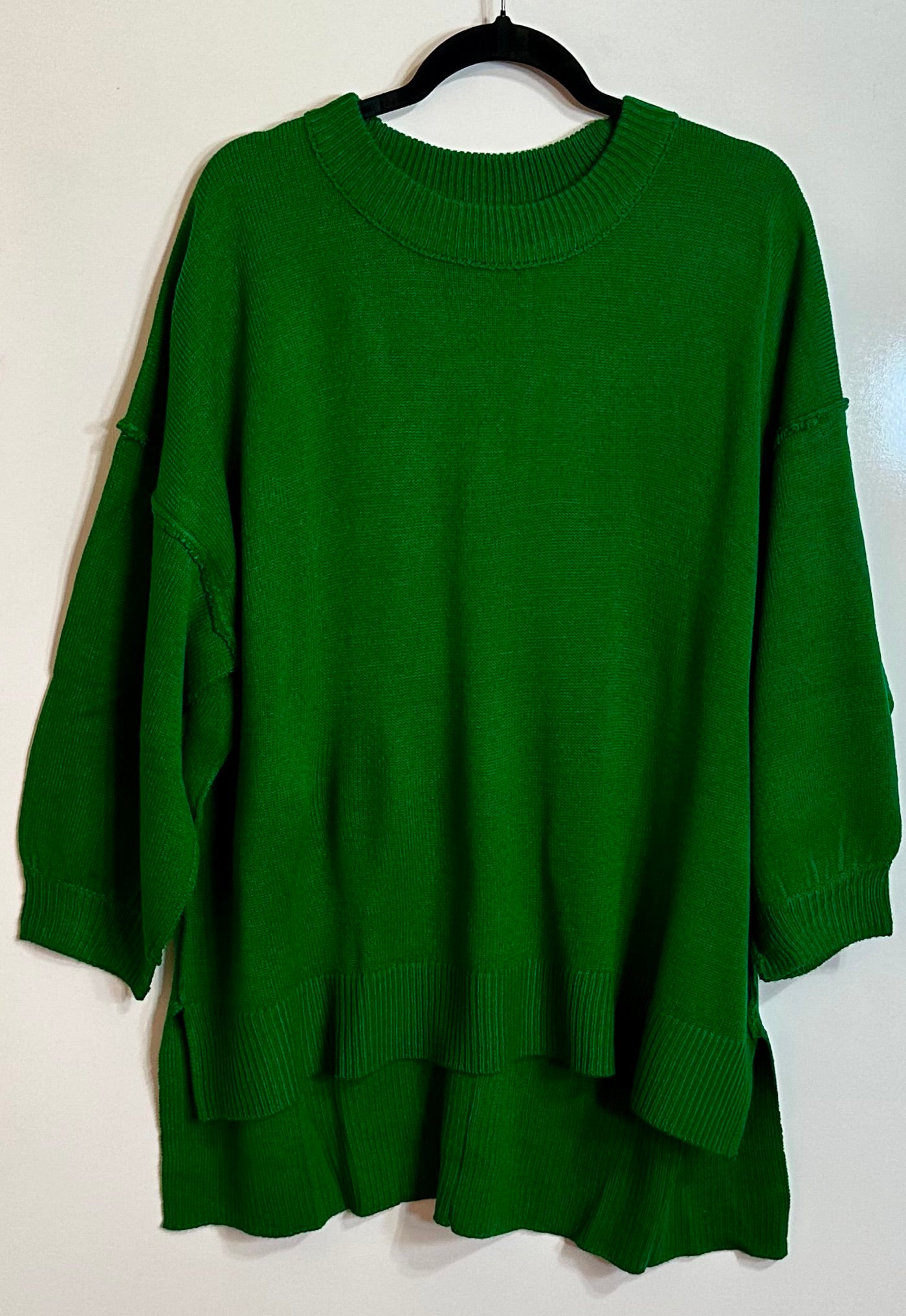 Kelly-Green Drift Away Tunic Sweater