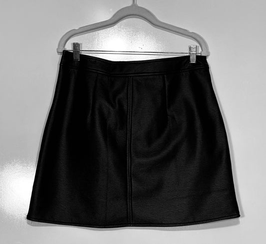 Black Faux Leather Skirt- Curvy