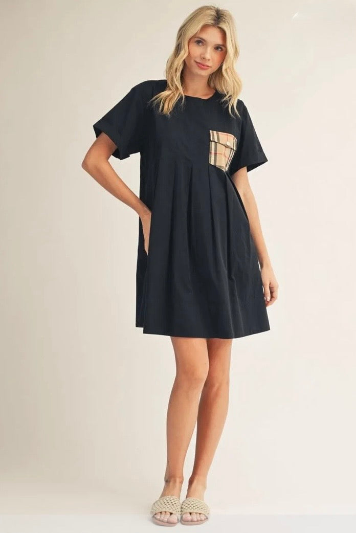 Pocket Full of Charm Dress Black Mini