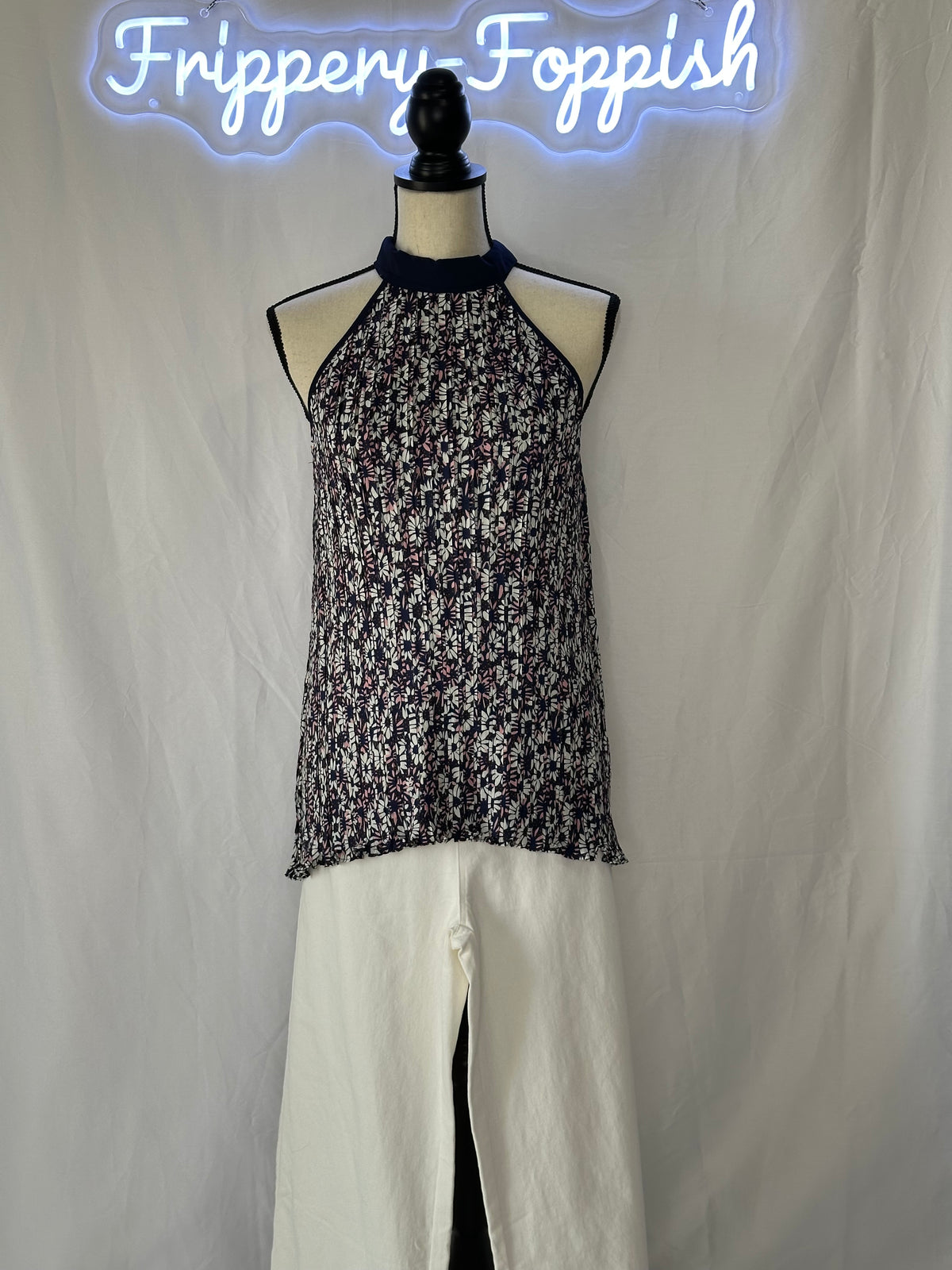 Navy Daze Halter Blouse