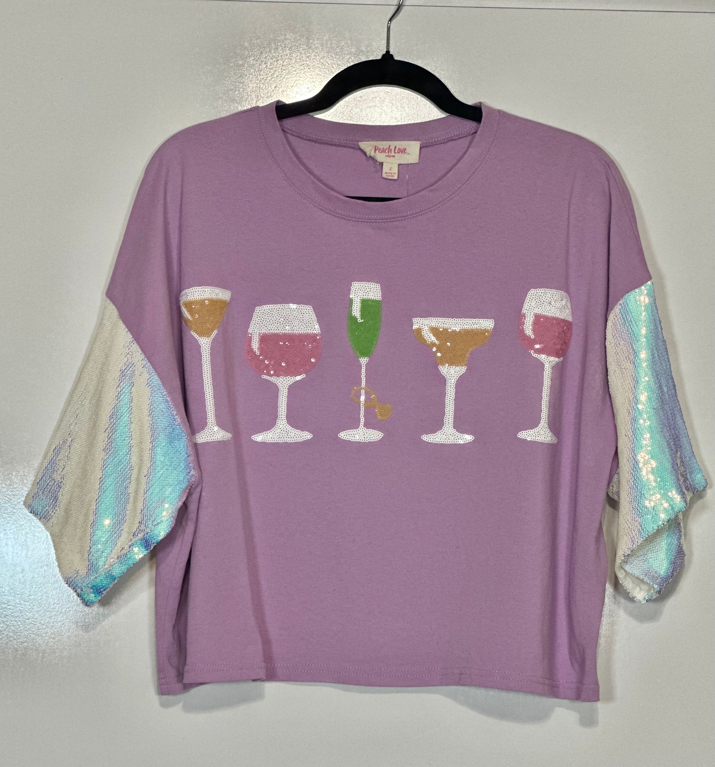 Lavender Haze Oversized Sparkle Tee