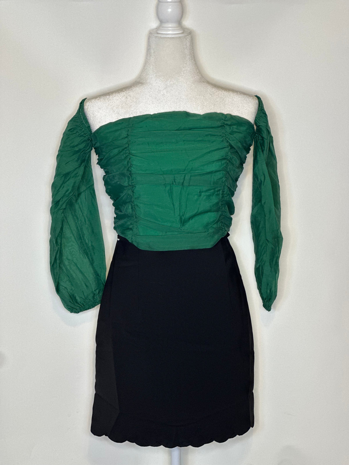 Ruched Off the Shoulder Crop Top