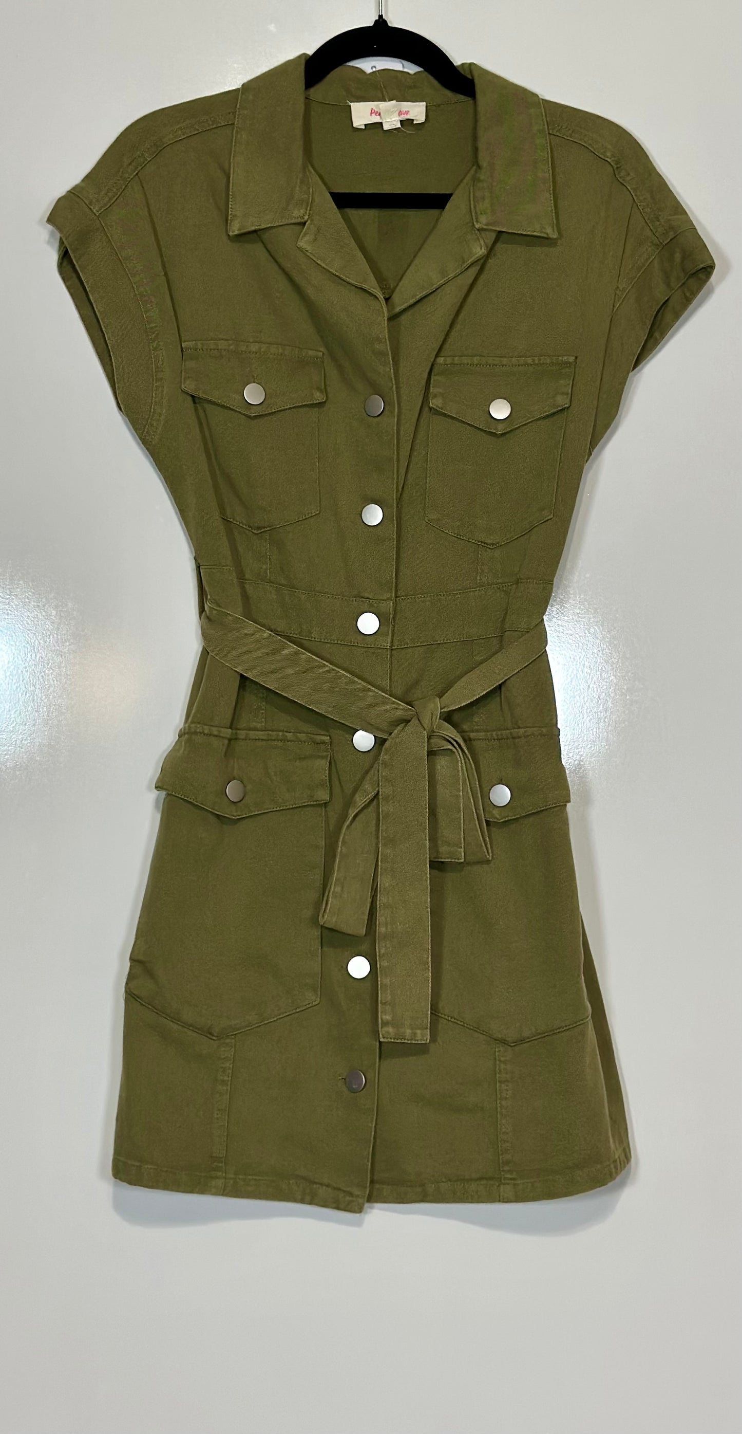 Olive Dream Front Pocket Mini Dress