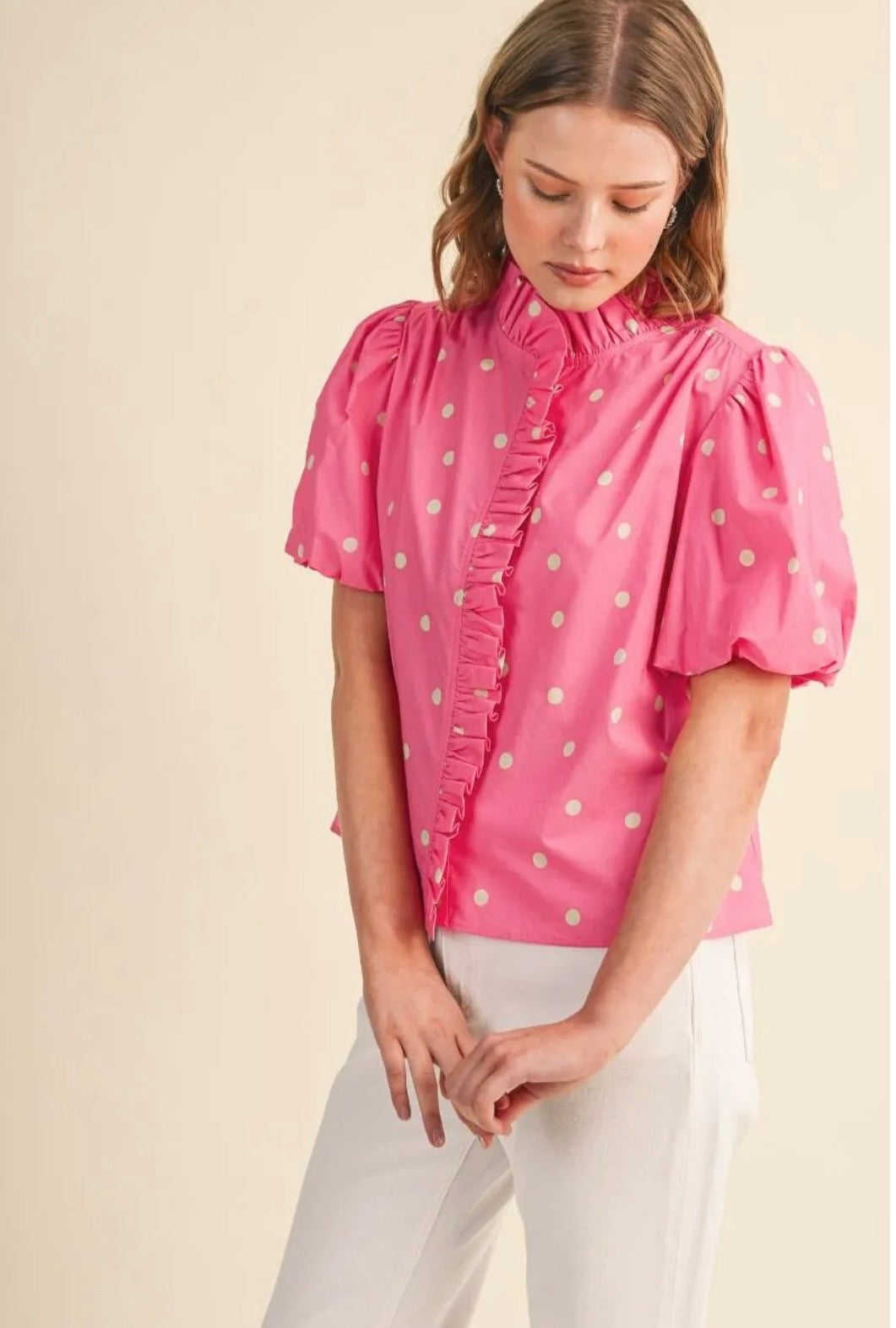 Pink Lemonade Polka Top