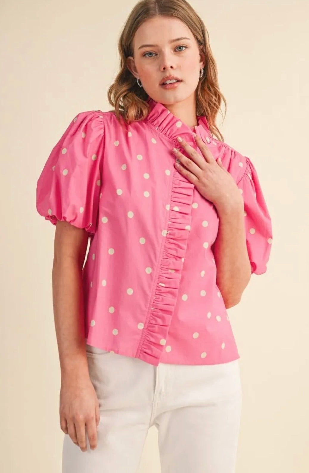 Pink Lemonade Polka Top