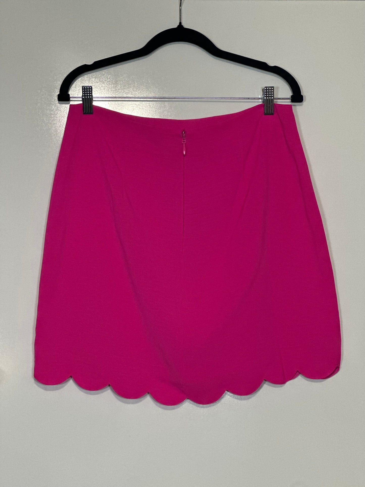 Fuchsia Scalloped Mini Skirt