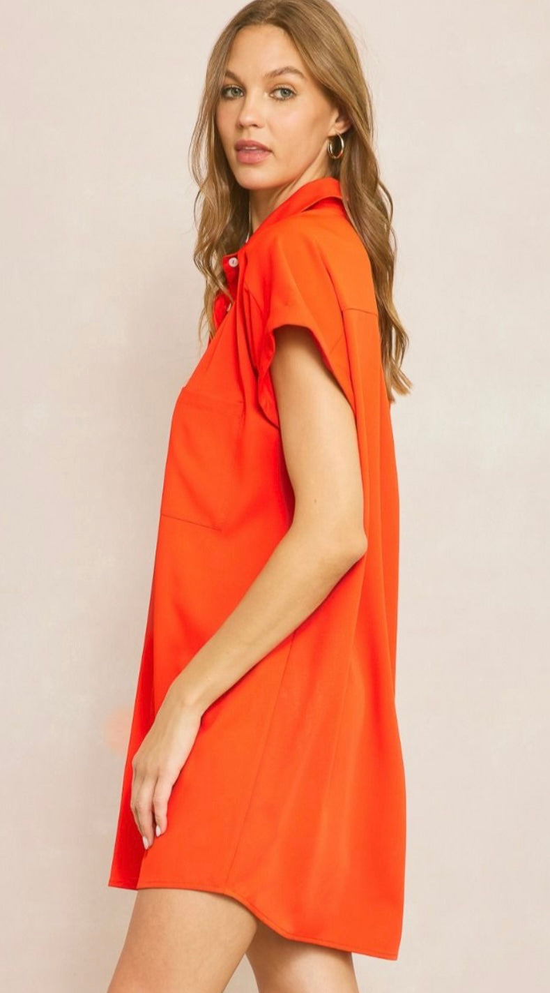 Sunset Stroll Button-Up Mini Dress
