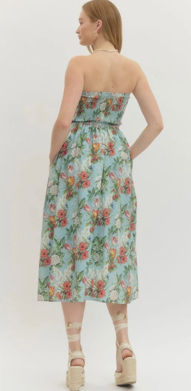 Champagne Garden Soirée Midi Dress