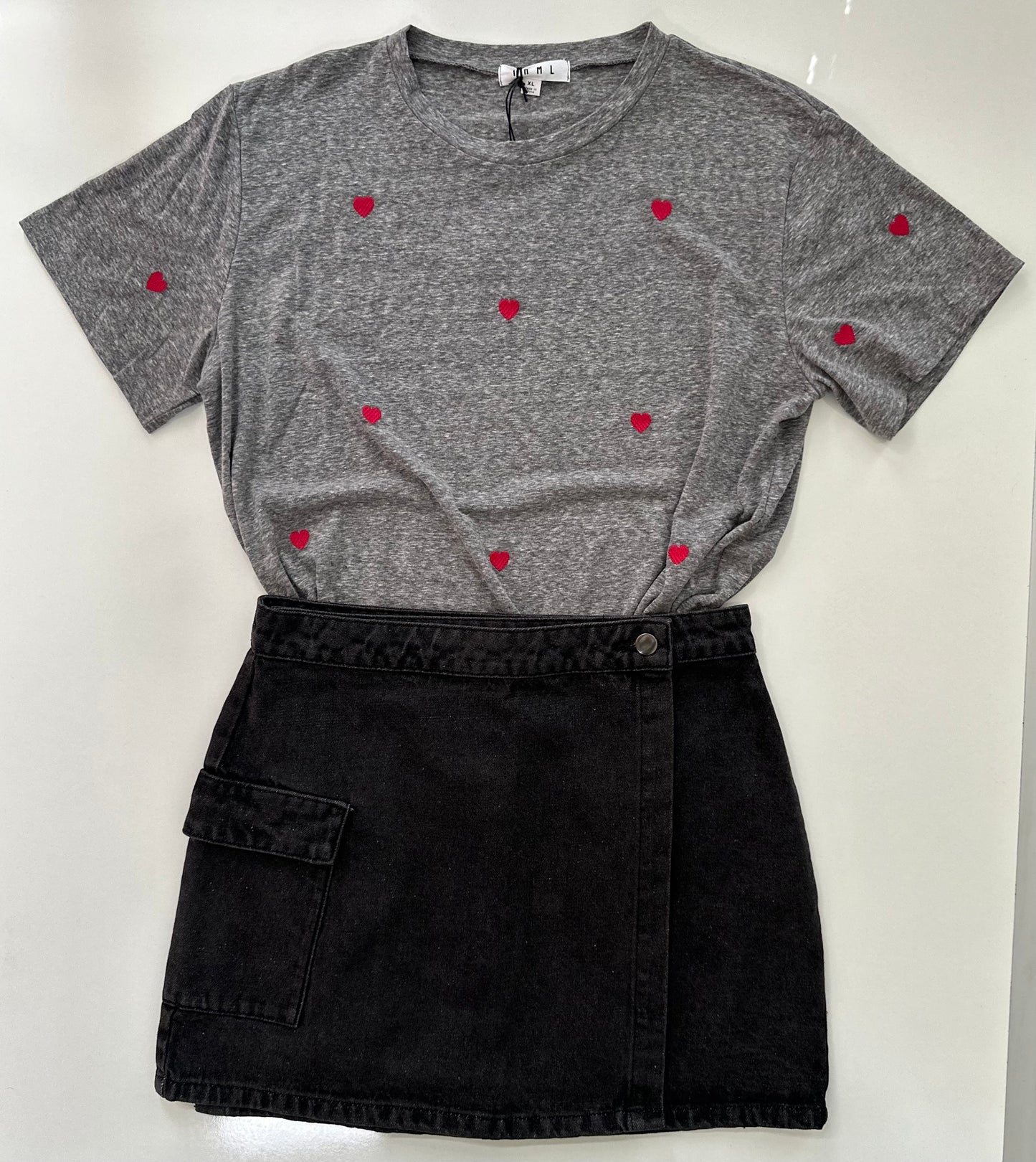 Cute Flirty Wrap Denim Mini Cargo Skirt