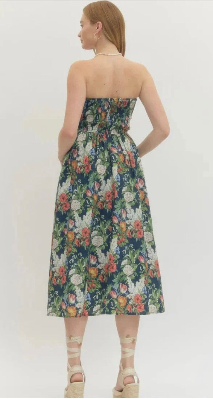 Champagne Garden Soirée Midi Dress