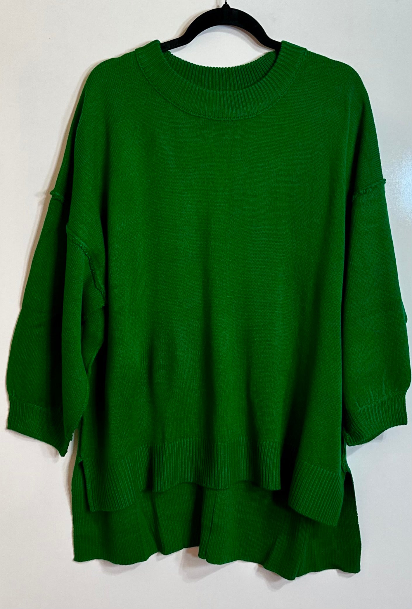 Kelly-Green Drift Away Tunic Sweater