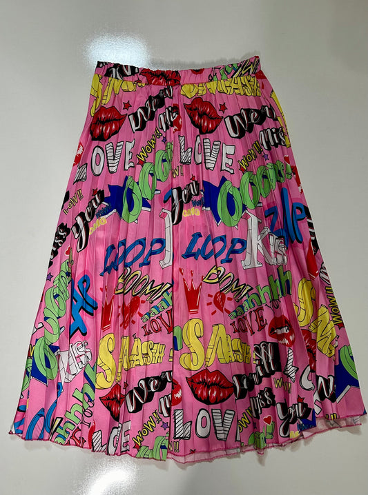 Pow Pop Pleats Midi Skirt