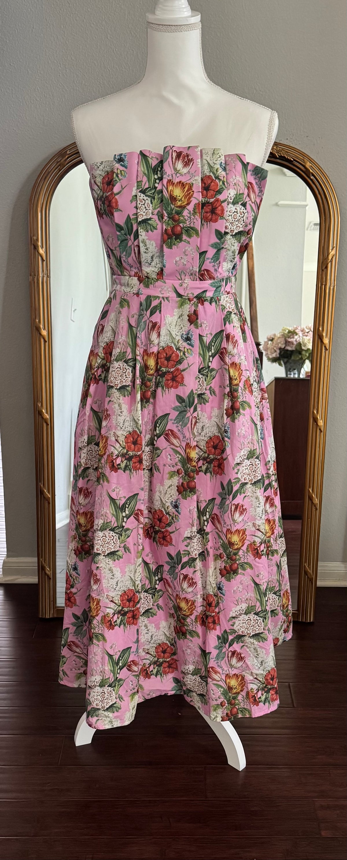 Champagne Garden Soirée Midi Dress