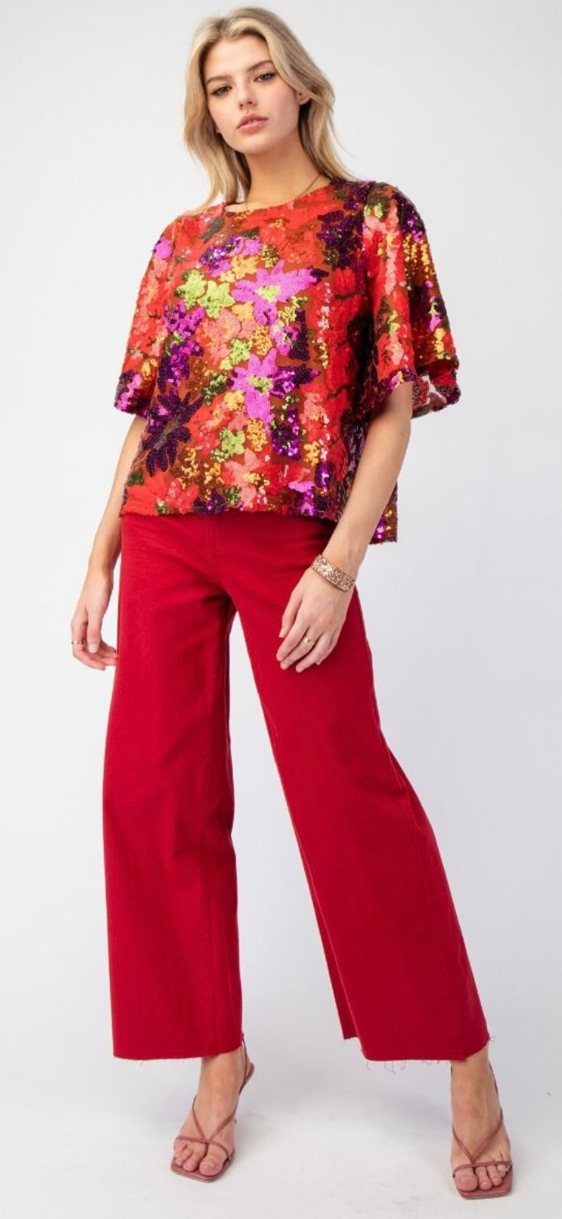 Crimson Kisses Denim Pants