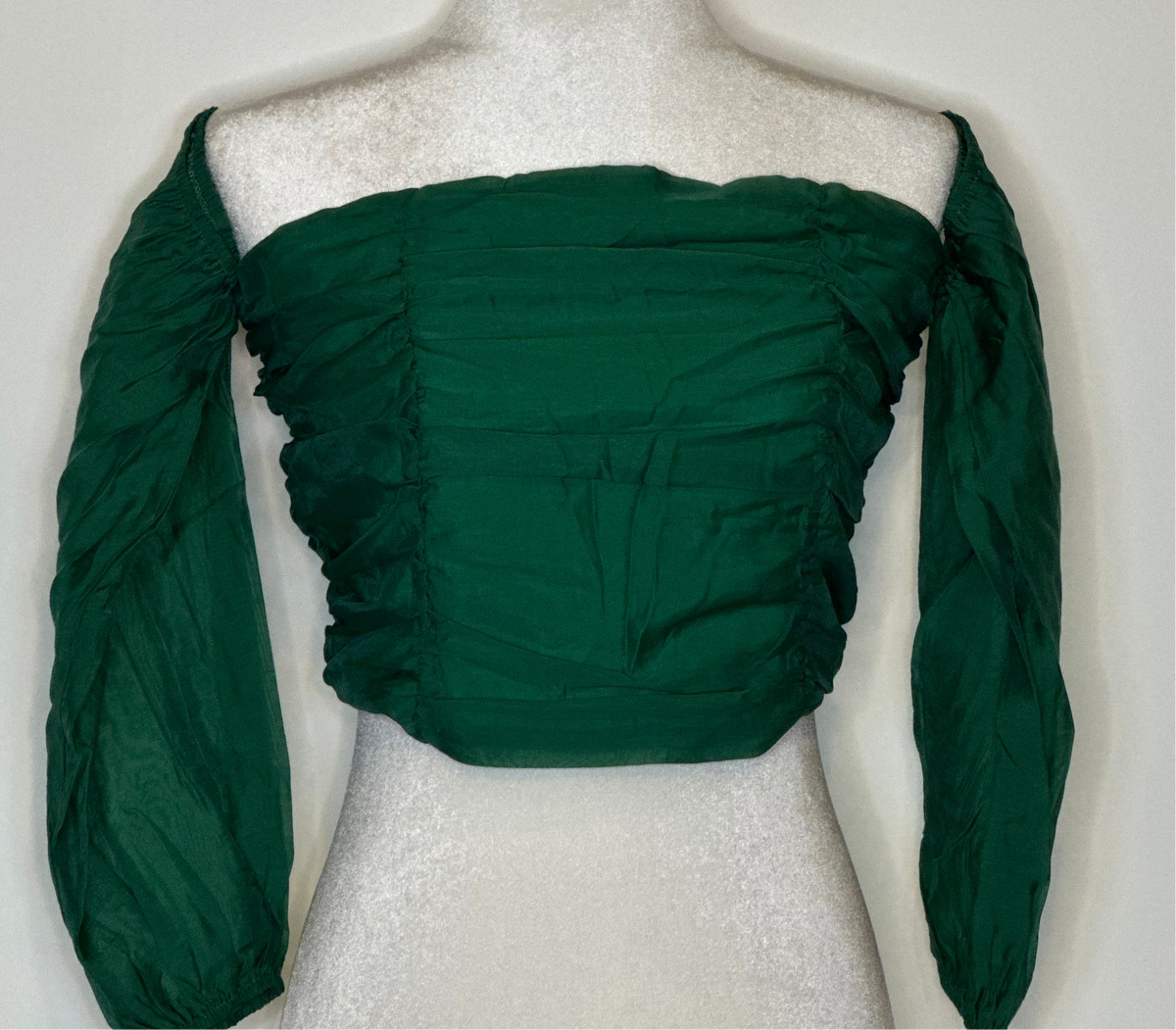 Ruched Off the Shoulder Crop Top