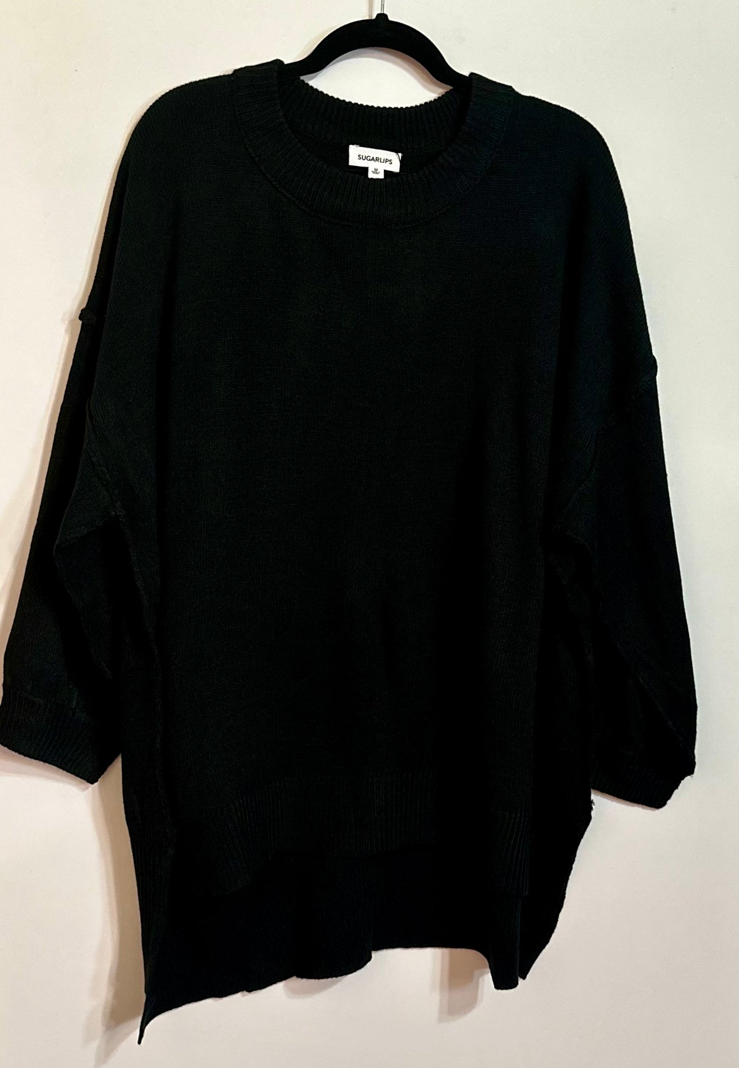 Black Drift Away Tunic Sweater