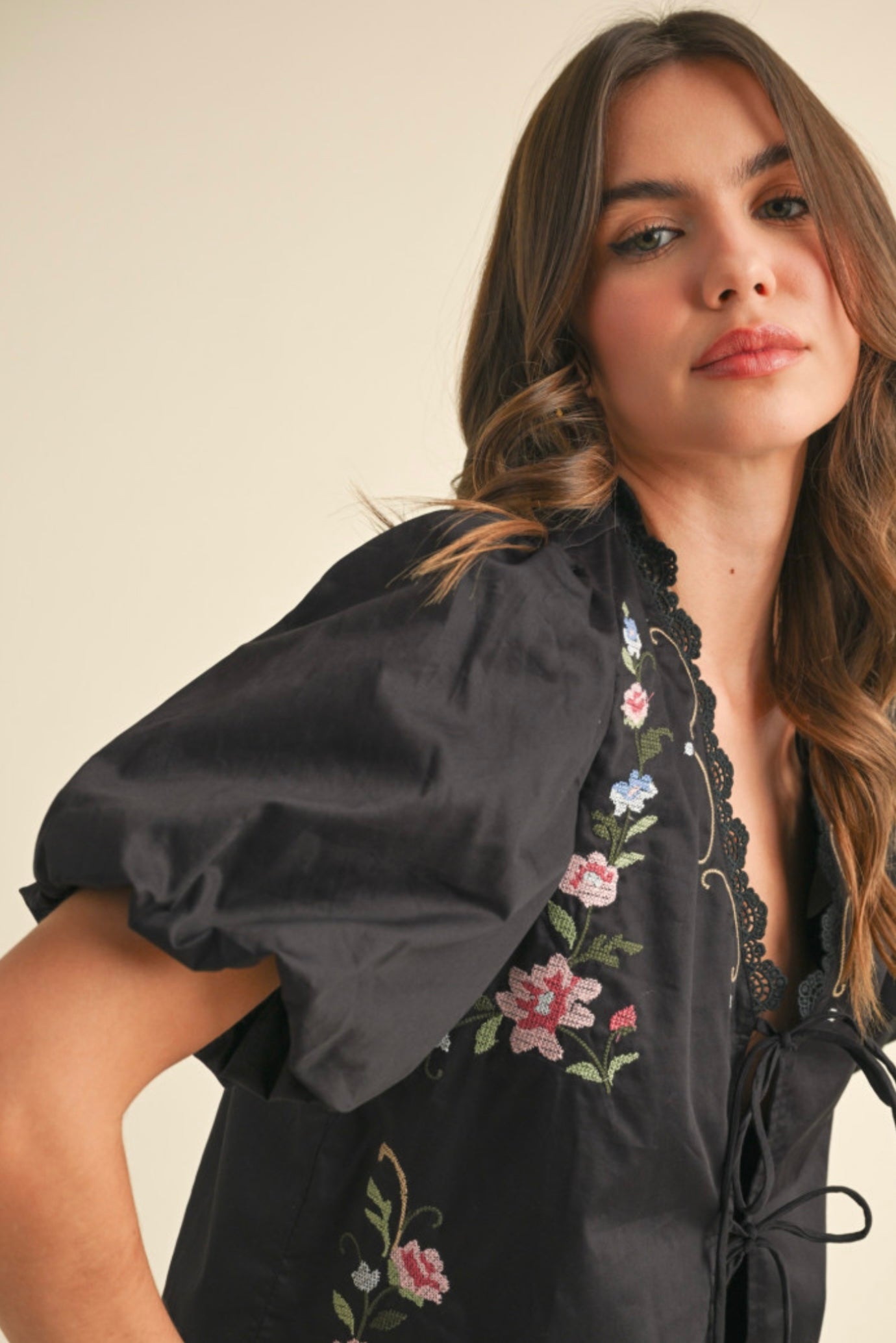 Dewdrop Darling Embroidered Lace Two-Piece Set