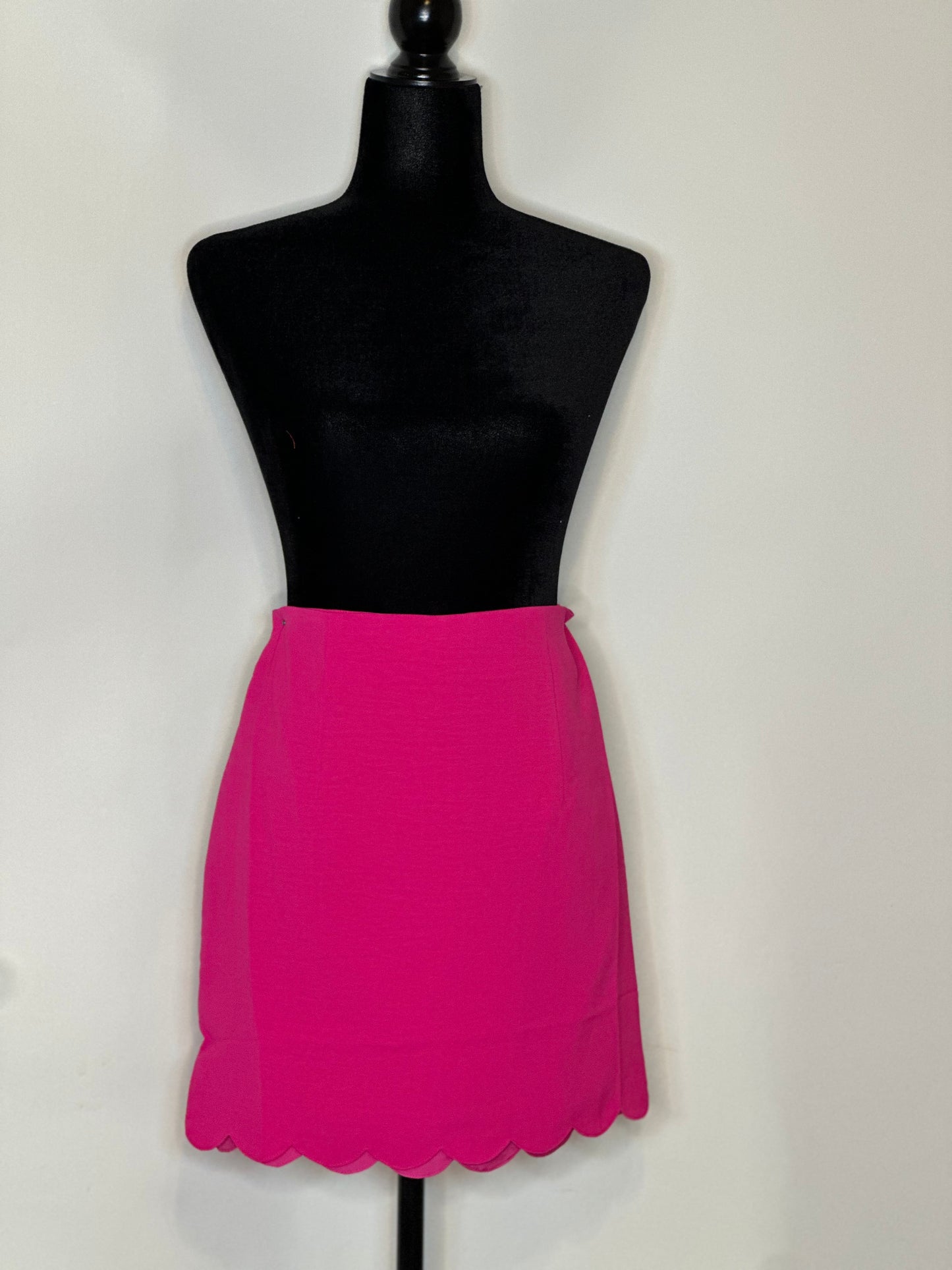 Fuchsia Scalloped Mini Skirt