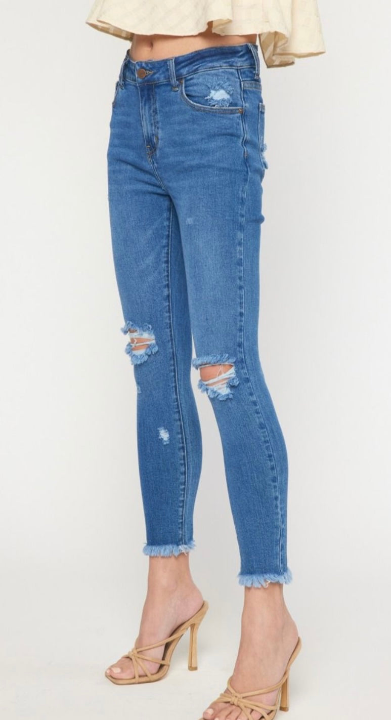 Rebel Blues Distressed Skinny Jeans
