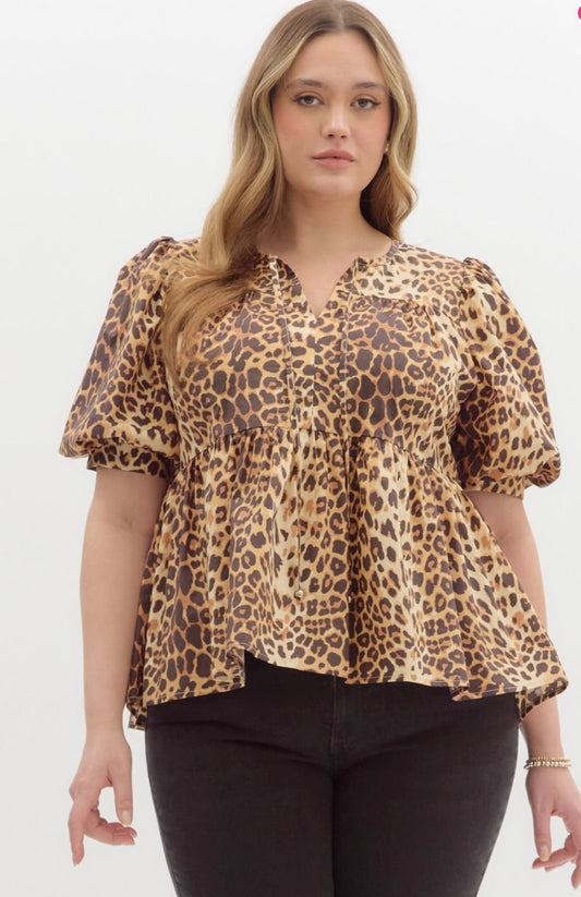Wild Grace Tiered Blouse- Curvy