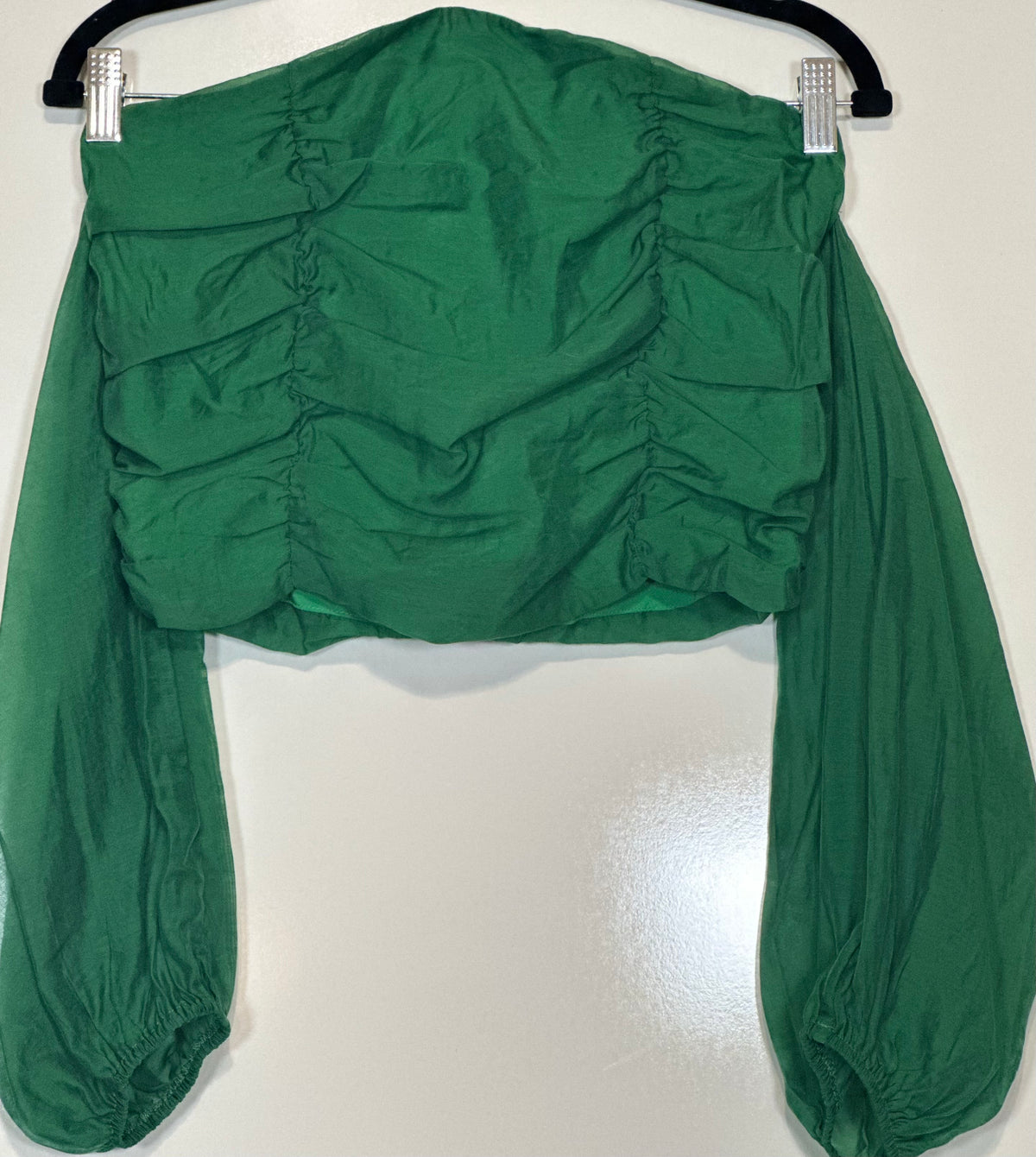 Ruched Off the Shoulder Crop Top