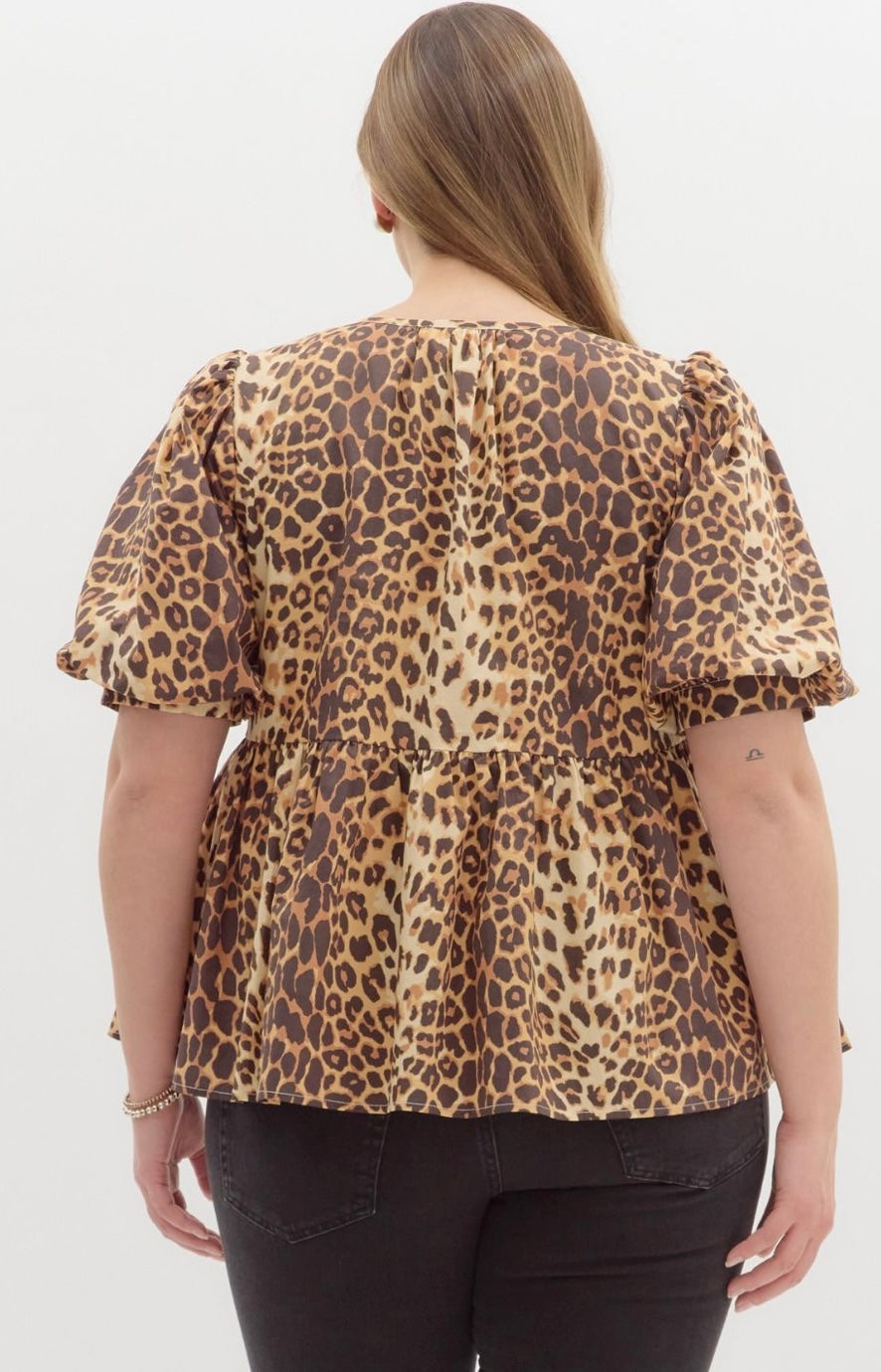 Wild Grace Tiered Blouse- Curvy