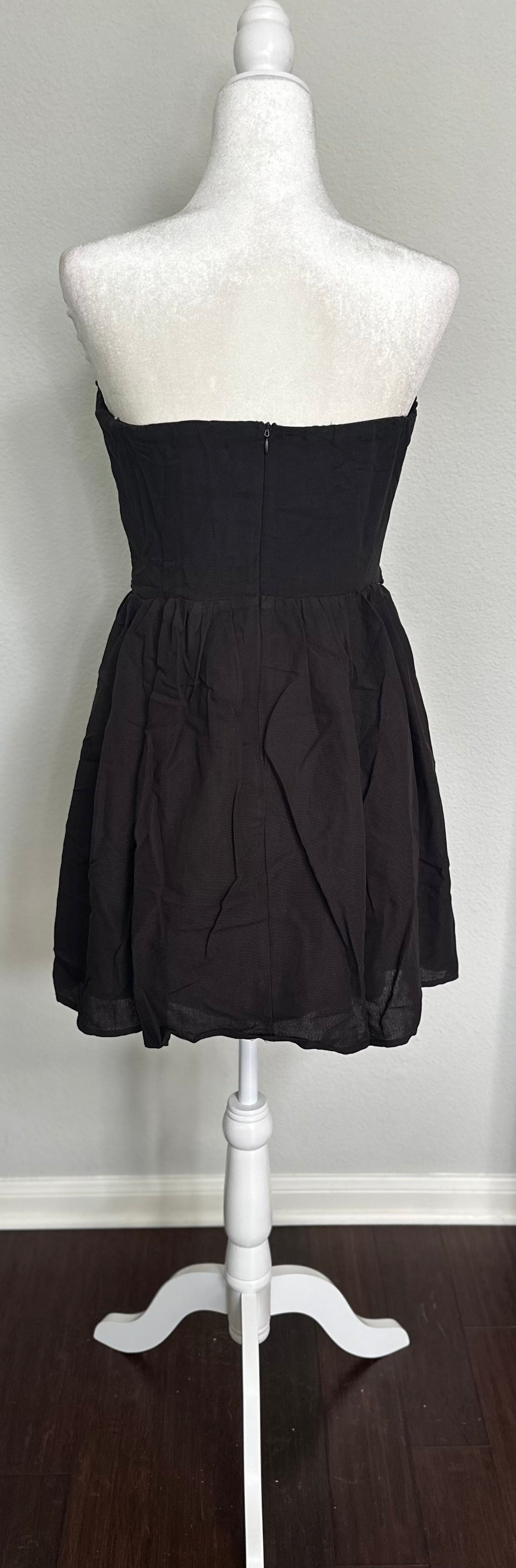 Fun & Flirty Black Mini Strapless Dress