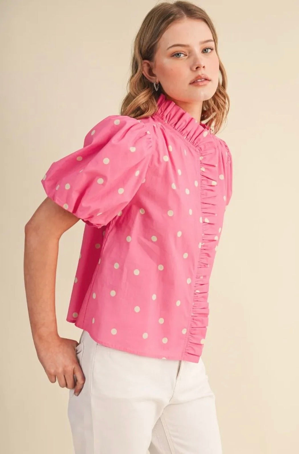 Pink Lemonade Polka Top